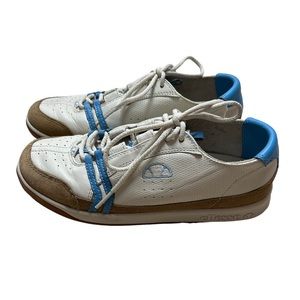 Ellesse Vita Shoes Sneakers Womens Size 6 blue‎ White Leather Suede.